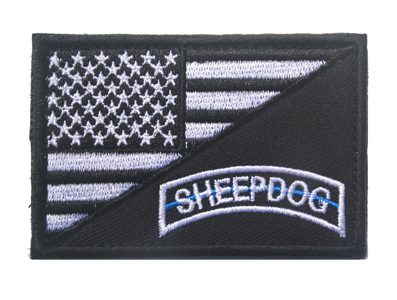 USA Flag Sheepdog Thin Blue Line Tactical Patch  Morale Hook and Loop FREE USA SHIPPING  SHIPS FROM USA PAT-524/526 (E)