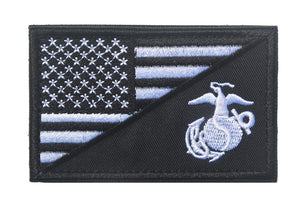Subdued USMC USA FLAG Tactical Patch Army Marines Morale Hook and Loop FREE USA SHIPPING  SHIPS FROM USA PAT-163A