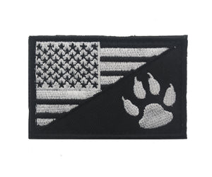 K9 Canine Paw USA FLAG Embroidered Hook and Loop Morale Patch Army Navy USMC Air Force LEO FREE USA SHIPPING SHIPS FROM USA PAT-479