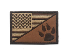 Load image into Gallery viewer, K9 Canine Paw USA FLAG Embroidered Hook and Loop Morale Patch Army Navy USMC Air Force LEO FREE USA SHIPPING SHIPS FROM USA PAT-479
