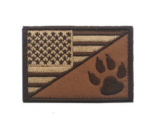 K9 Canine Paw USA FLAG Embroidered Hook and Loop Morale Patch Army Navy USMC Air Force LEO FREE USA SHIPPING SHIPS FROM USA PAT-479