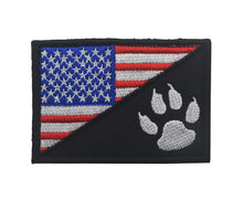 Load image into Gallery viewer, K9 Canine Paw USA FLAG Embroidered Hook and Loop Morale Patch Army Navy USMC Air Force LEO FREE USA SHIPPING SHIPS FROM USA PAT-479