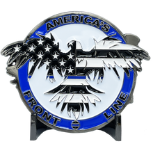 Load image into Gallery viewer, Thin Blue Line Flag and Eagle Police Challenge Coin NYPD CHP LAPD Chicago NOPD Police Officer CBP BL5-015 - www.ChallengeCoinCreations.com