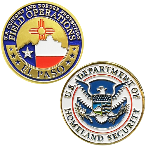 CBP Field Operations El Paso Texas Port Challenge Coin CBPO cbp Officer Field Ops OFO BL6-007 - www.ChallengeCoinCreations.com