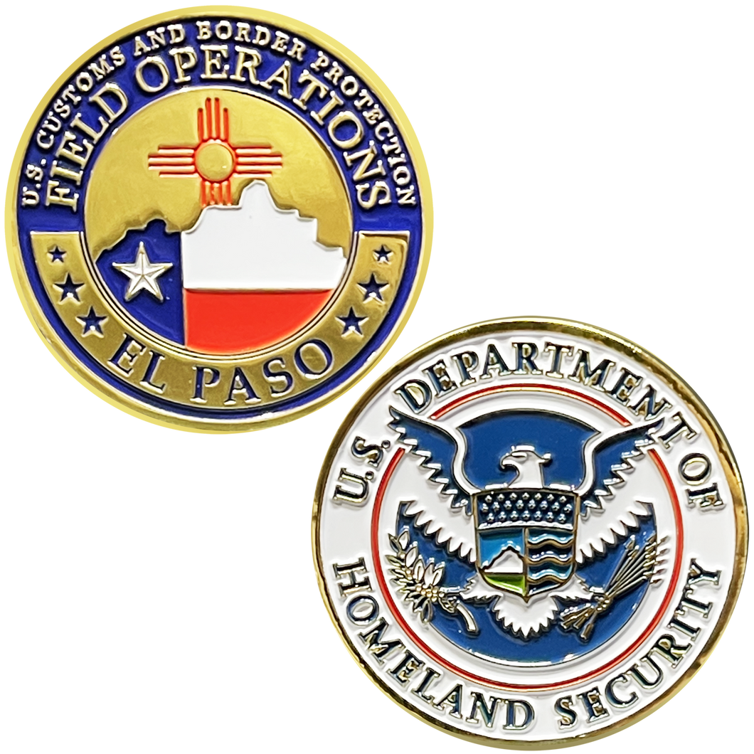 CBP Field Operations El Paso Texas Port Challenge Coin CBPO cbp Officer Field Ops OFO BL6-007 - www.ChallengeCoinCreations.com