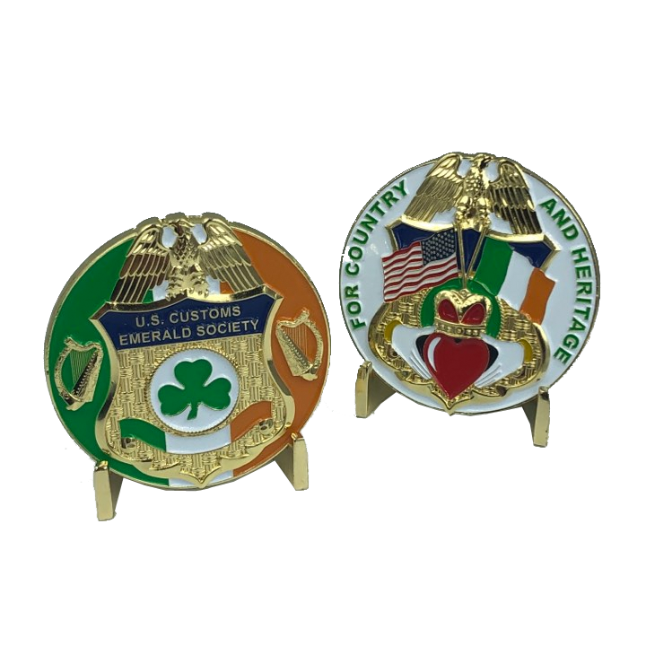 CBP Customs Emerald Society Challenge Coins J-012 - www.ChallengeCoinCreations.com