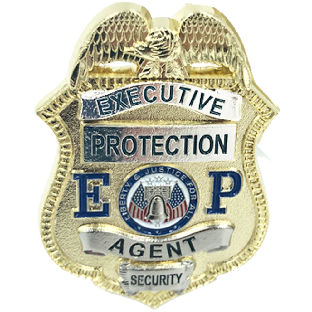 Large 2.75 inch full size Executive Protection Agent Security Officer Enforcement Uniform Wallet Pin BL2-012A