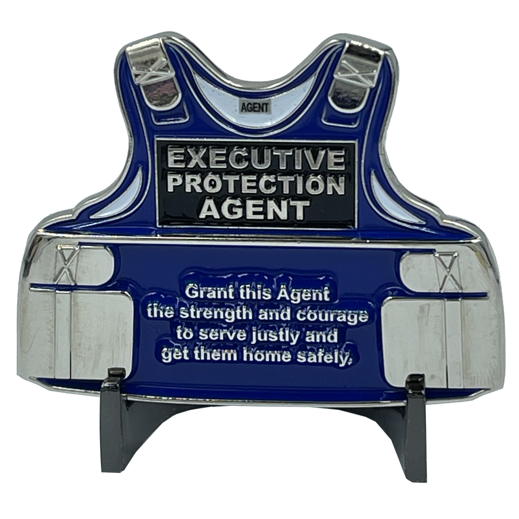 Executive Protection Agent Prayer Body Armor Challenge Coin Body Guard Security Operator Enforcement EL8-008 - www.ChallengeCoinCreations.com