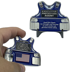 Executive Protection Agent Prayer Body Armor Challenge Coin Body Guard Security Operator Enforcement EL8-008 - www.ChallengeCoinCreations.com