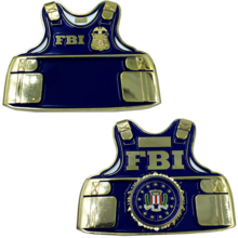Load image into Gallery viewer, FBI Special Agent Body Armor Challenge Coin Thin Blue Line DOJ Police CL7-17 - www.ChallengeCoinCreations.com