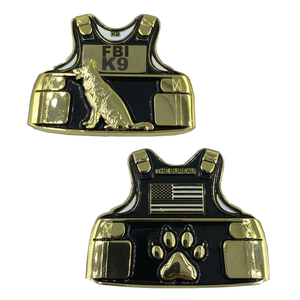 FBI K9 Body Armor Challenge Coin THE BUREAU Special Agent Police L-03 - www.ChallengeCoinCreations.com