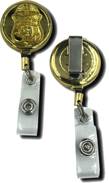 FBI Retractable ID reel metal ID card holder ID-013 - www.ChallengeCoinCreations.com