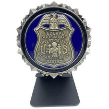 Load image into Gallery viewer, FBI Challenge Coin Special Agent Intel Analyst Federal Thin Blue Line EL9-005 - www.ChallengeCoinCreations.com