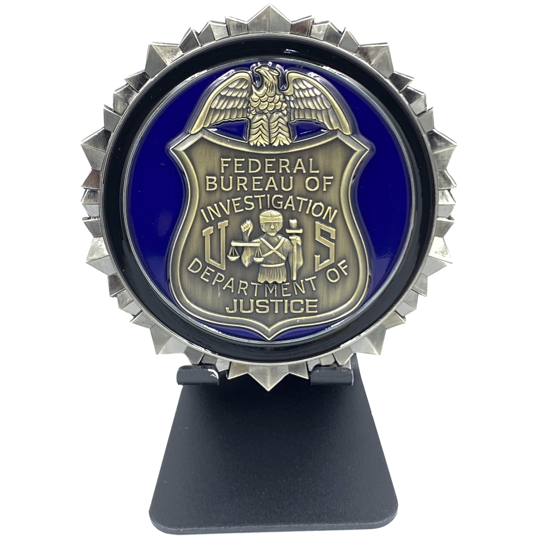 FBI Challenge Coin Special Agent Intel Analyst Federal Thin Blue Line EL9-005 - www.ChallengeCoinCreations.com