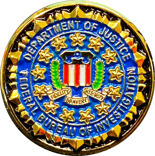FBI lapel pin with deluxe locking safety clasp M-29 - www.ChallengeCoinCreations.com