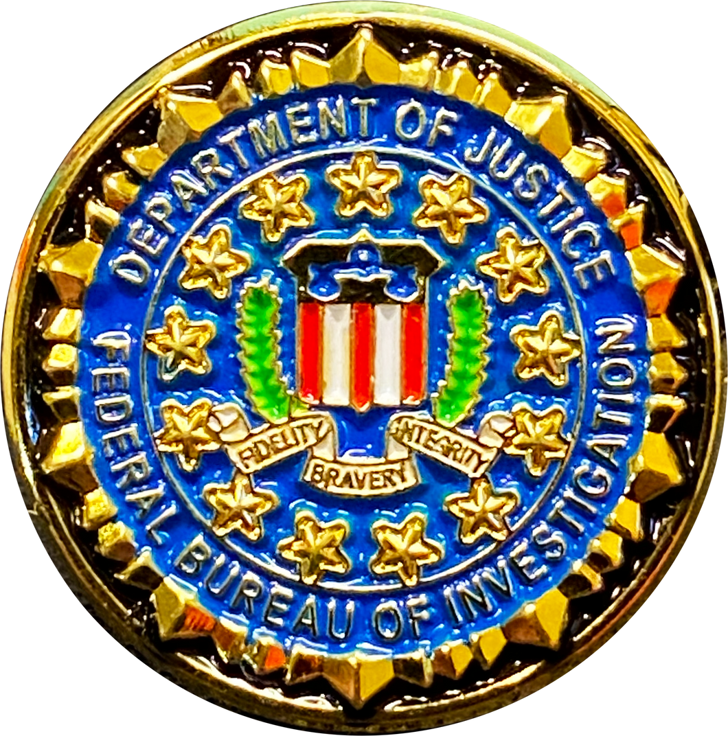 FBI lapel pin with deluxe locking safety clasp M-29 - www.ChallengeCoinCreations.com