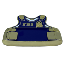 Load image into Gallery viewer, FBI Special Agent Body Armor Challenge Coin Thin Blue Line DOJ Police CL7-17 - www.ChallengeCoinCreations.com