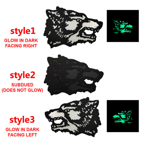 Wolf Glow in Dark Embroidered Hook and Loop Tactical Morale Patch FREE USA SHIPPING SHIPS FREE FROM USA PAT-668 669 670