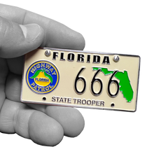 Load image into Gallery viewer, FHP Florida Highway Patrol State Police Zombie License Plate Challenge Coin BL2-009B