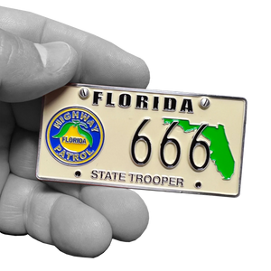 FHP Florida Highway Patrol State Police Zombie License Plate Challenge Coin BL2-009B