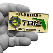 Load image into Gallery viewer, FHP Florida Highway Patrol State Police Tampa Bay Stadium Security Detail License Plate Challenge Coin GL11-001