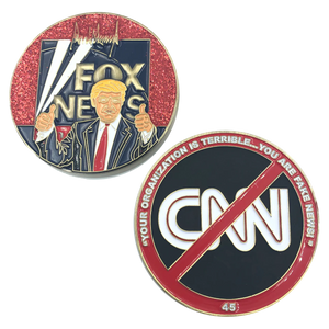 Trump Fake News MAGA Challenge Coin Fox News CNN parody A-004