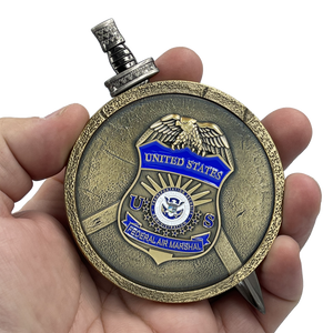 FAM Federal Agent Air Marshal Shield with removable Sword Challenge Coin Set EL2-018 - www.ChallengeCoinCreations.com