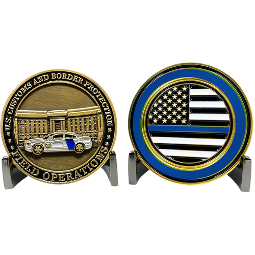 CBP HQ Headquarters CBP Officer Field Ops Agriculture Specialist cbpo Ronald Reagan Building Challenge Coin thin blue line EL7-007 - www.ChallengeCoinCreations.com