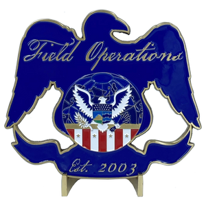 Field Operations huge vintage inspired CBP Field Ops US Customs Challenge Coin Eagle Flag 4 inch DL11-10 - www.ChallengeCoinCreations.com