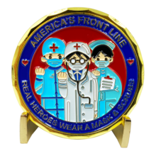 Fighting the Unknown on America's Front Line Essential Worker Nurse Doctor Medical Pandemic Response Challenge Coin CL2-15 - www.ChallengeCoinCreations.com