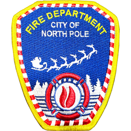 City of North Pole Fire Department FDNY style Santa Claus Fire Fighter iron-on patch Fireman CL8-12 PAT-254