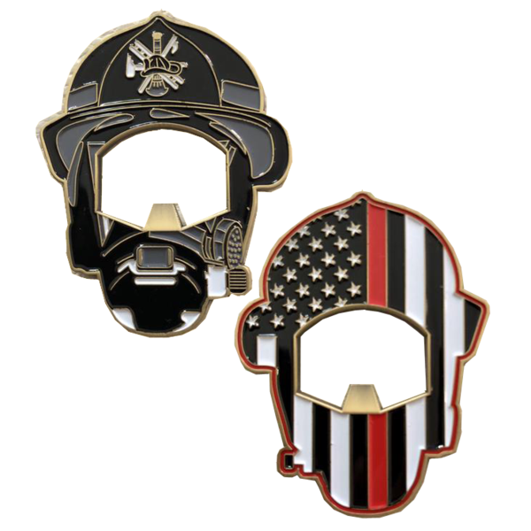 Firefighter Challenge Coin (Fireman First Responder) Bottle Opener I-017 - www.ChallengeCoinCreations.com