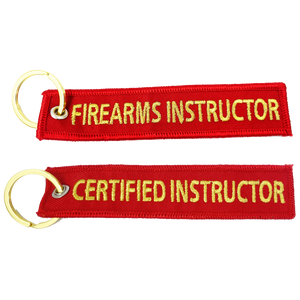 FIREARMS INSTRUCTOR keychain LUGGAGE TAG ZIPPER PULL CERTIFIED Range Master BL14-020 LKC-76 - www.ChallengeCoinCreations.com