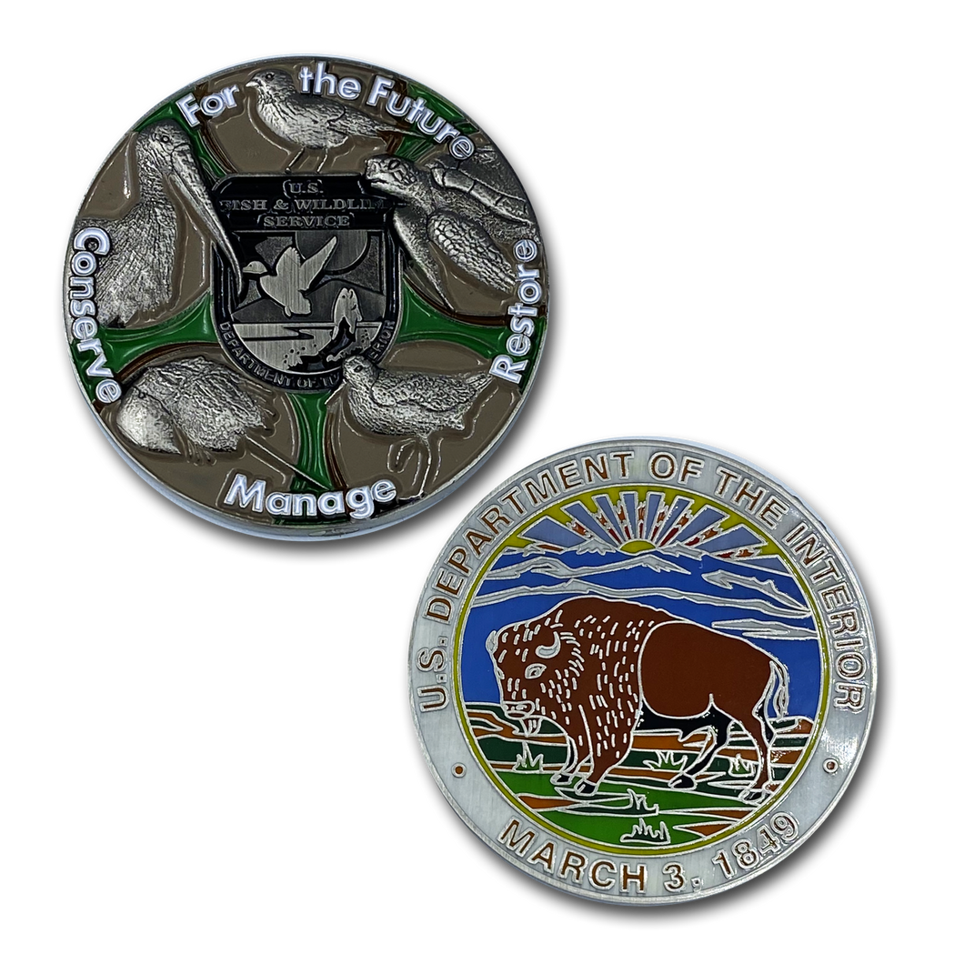 Fish and Wildlife Service FWL & FWS challenge coins DD-007 - www.ChallengeCoinCreations.com