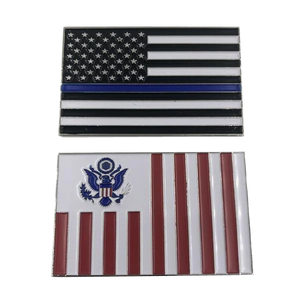 Customs Flag Challenge Coin with Thin Blue Line U.S. Flag I-009