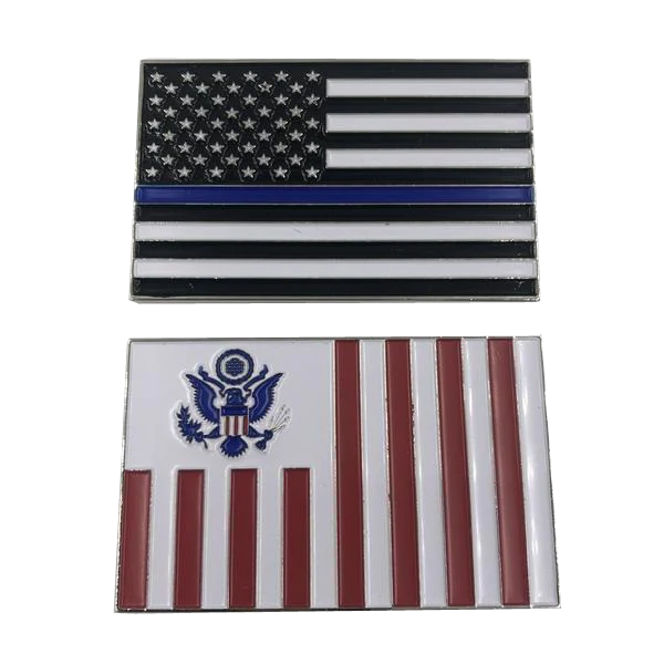 Customs Flag Challenge Coin with Thin Blue Line U.S. Flag I-009