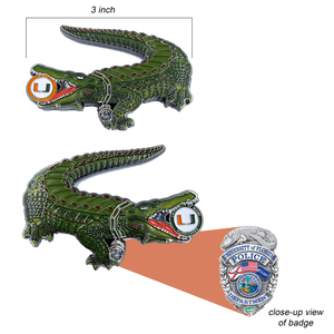 Florida Gators Challenge Coin Police Badge K9 UM Hurricanes University of Miami Canes CL4-17 - www.ChallengeCoinCreations.com