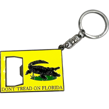 Load image into Gallery viewer, Don&#39;t Tread on Me Florida Flag Challenge Coin Bottle Opener Keychain Governor DeSantis Don&#39;t Tread on Florida EL12-011 KC-032