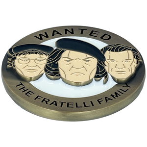 Wanted The Fratelli Family Challenge Coin Goonies Never Say Die BL6-002 - www.ChallengeCoinCreations.com