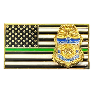 CBP Border Patrol Agent Thin Green Line Flag Pin Honor First BPA BFP-001 ZQ-149A