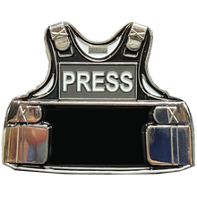 Load image into Gallery viewer, PRESS photographer Camera Man Video Outer Carrier Vest Challenge Coin CNN Fox News BBC MSNBC BL17-021