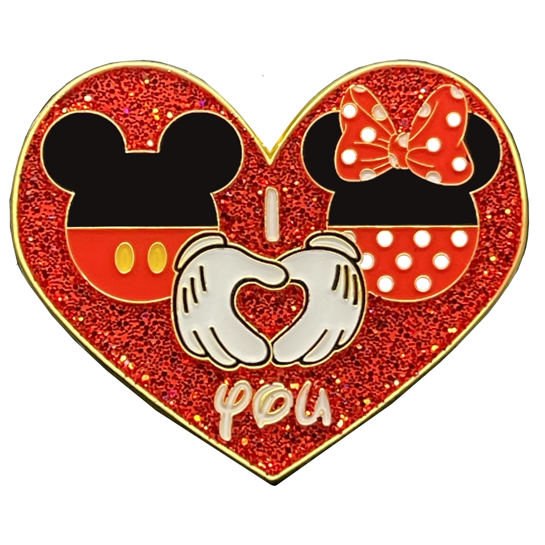 I Love You Mouse Pin inspired by Mickey EL8-017 - www.ChallengeCoinCreations.com