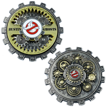 Load image into Gallery viewer, 20-GB Ghostbusters Moving Gears Challenge Coin - www.ChallengeCoinCreations.com