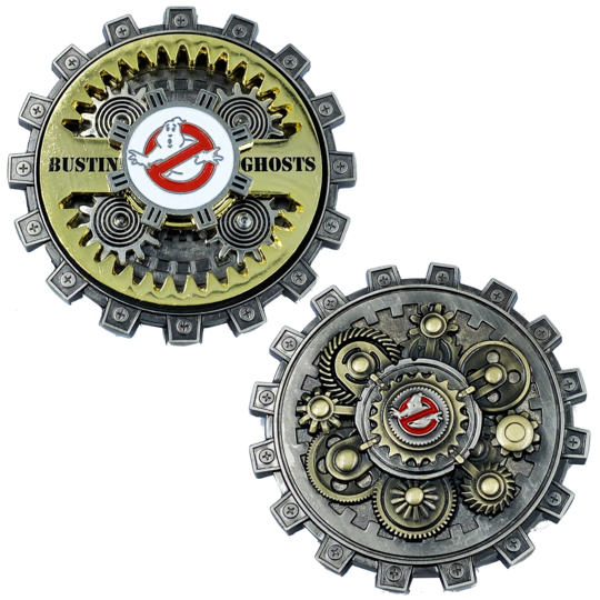 20-GB Ghostbusters Moving Gears Challenge Coin - www.ChallengeCoinCreations.com