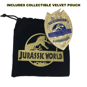 Jurassic World 24 KT Gold Plated Security Supervisor Badge Serialized 1-50 JWG