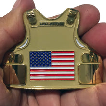 Load image into Gallery viewer, US Navy Beat US Army Body Armor Challenge Coin 2.5” Army Navy Game