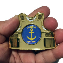 Load image into Gallery viewer, US Navy Beat US Army Body Armor Challenge Coin 2.5” Army Navy Game