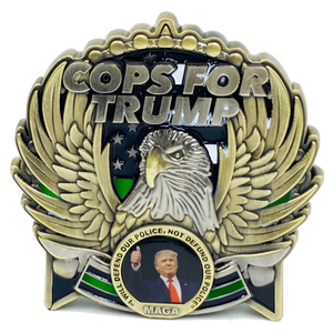 COPS for TRUMP 45th President Donald J. Trump MAGA CBP BORDER PATROL AGENT Deputy Sheriff BPA Thin GREEN Line Mount Rushmore St. Michael White House American Flag EL5-016