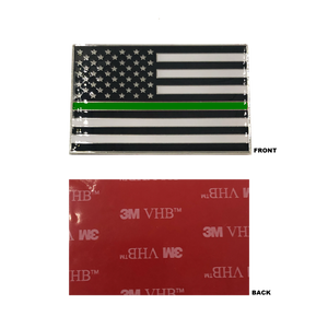 Thin Green Line US Flag Vehicle Emblem high-end metal decal with 3M VHB Tape Police CBP Border Patrol DL9-04