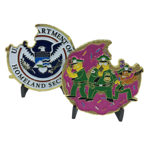 Green Police Task Force Simpsons inspired Donut Challenge Coin Sheriff Border Patrol A-011 - www.ChallengeCoinCreations.com